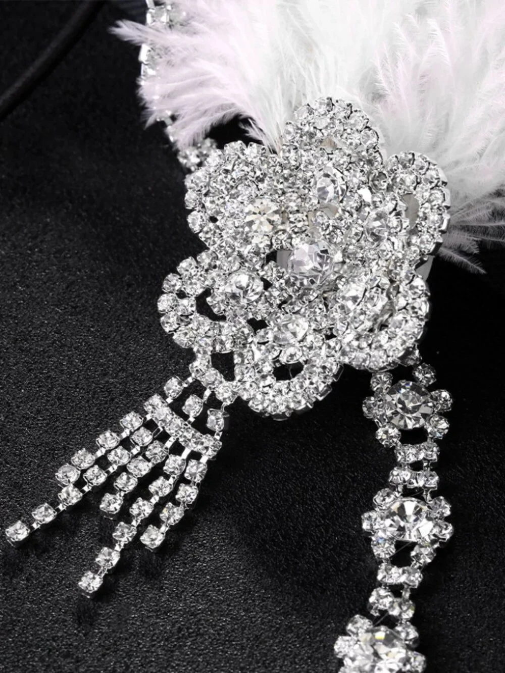 Glamorous Rhinestone Tassel Hair Clip - Sparkly Evening Accessory